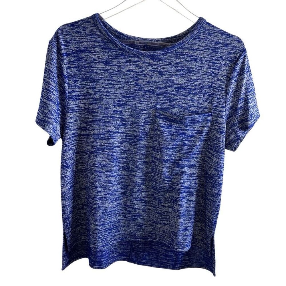 Rag & Bone Oversized Space Dye‎ Pocket Tee Blue small